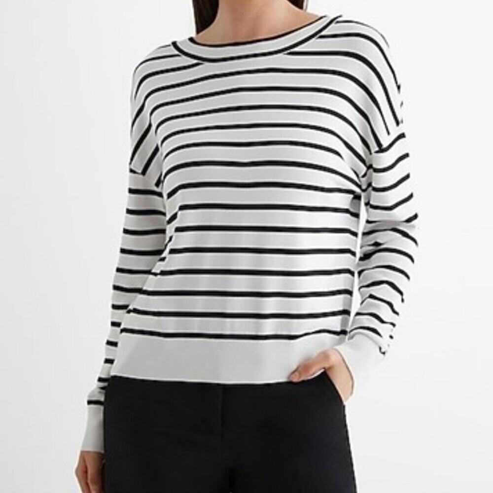 Express Reversible Striped Silky Soft Sweater - Size L